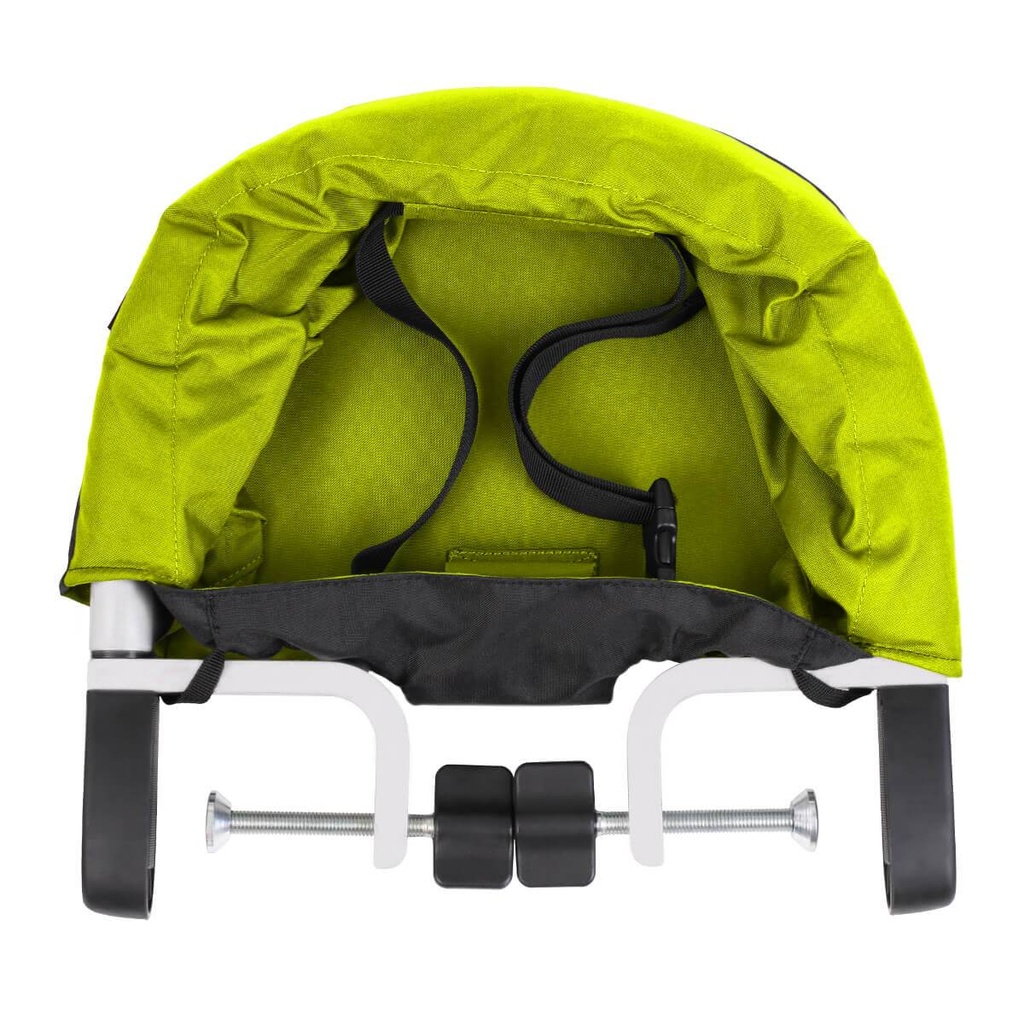 mountain buggy pod portable high chair in lime green colour top down view_lime