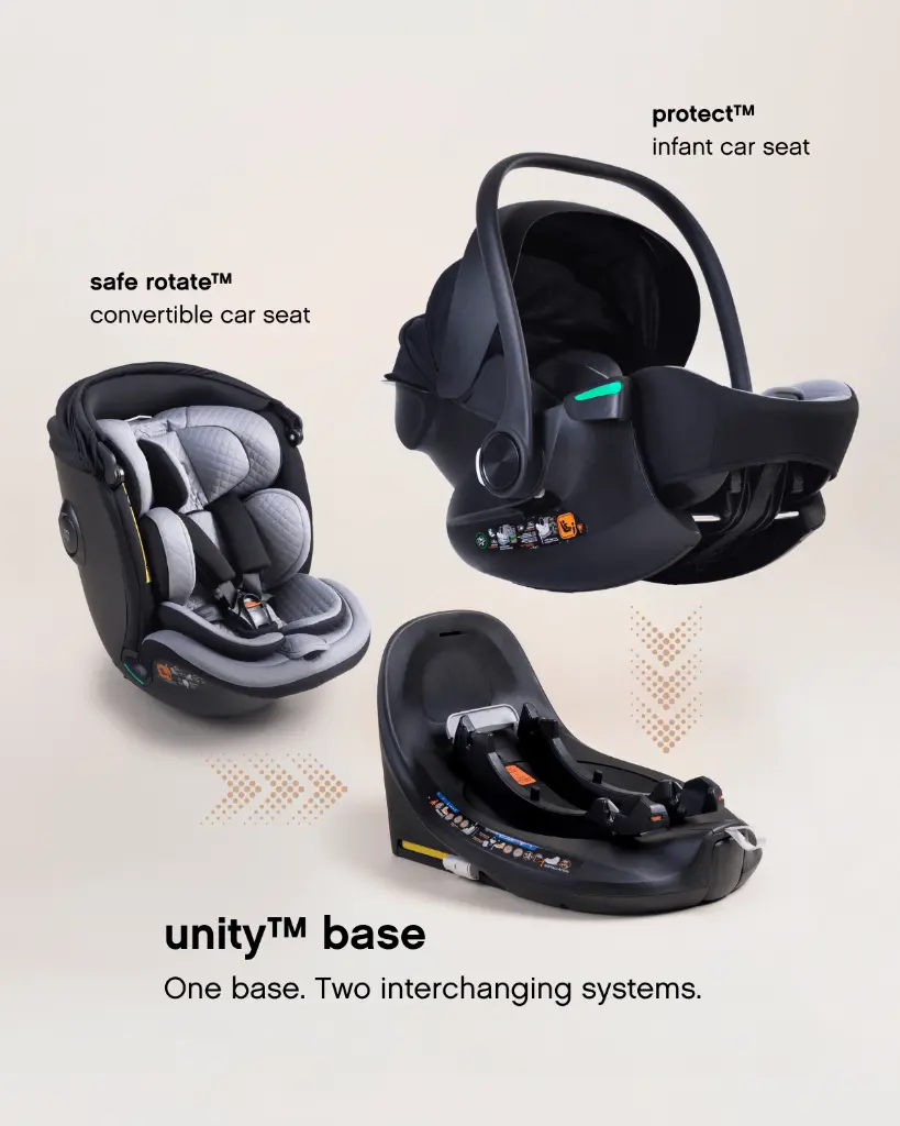 mountain buggy unity base – protect infant car seat and safe rotate convertible car seat interchanging system diagram.webp