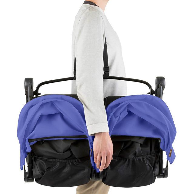 Mountain Buggy nano duo double lightweight buggy with shoulder strap in colour nautical blue_nautical blue