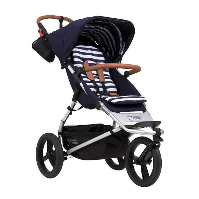 Mountain Buggy urban jungle luxury collection stroller in nautical blue and white stripe colour_nautical
