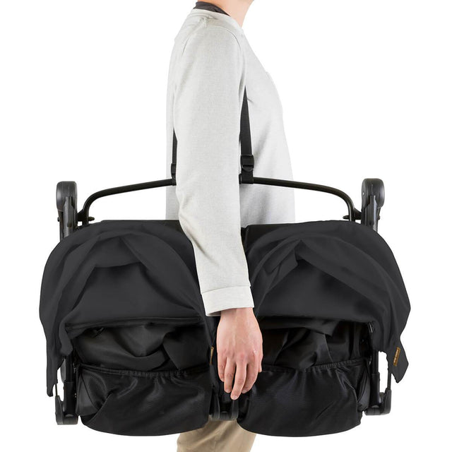 Mountain Buggy nano duo double lightweight buggy with shoulder strap in colour black_black