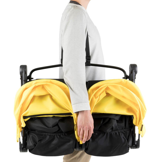 Mountain Buggy nano duo double lightweight buggy with shoulder strap in colour cyber_cyber