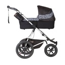 Mountain Buggy carrycot plus on terrain in lie flat mode in colour graphite_graphite