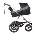 Mountain Buggy carrycot plus on terrain in incline mode in colour graphite_graphite