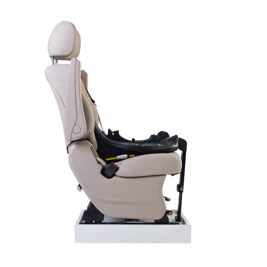 mountain buggy isize rotating car seat base only fitted to car seat side view.webp